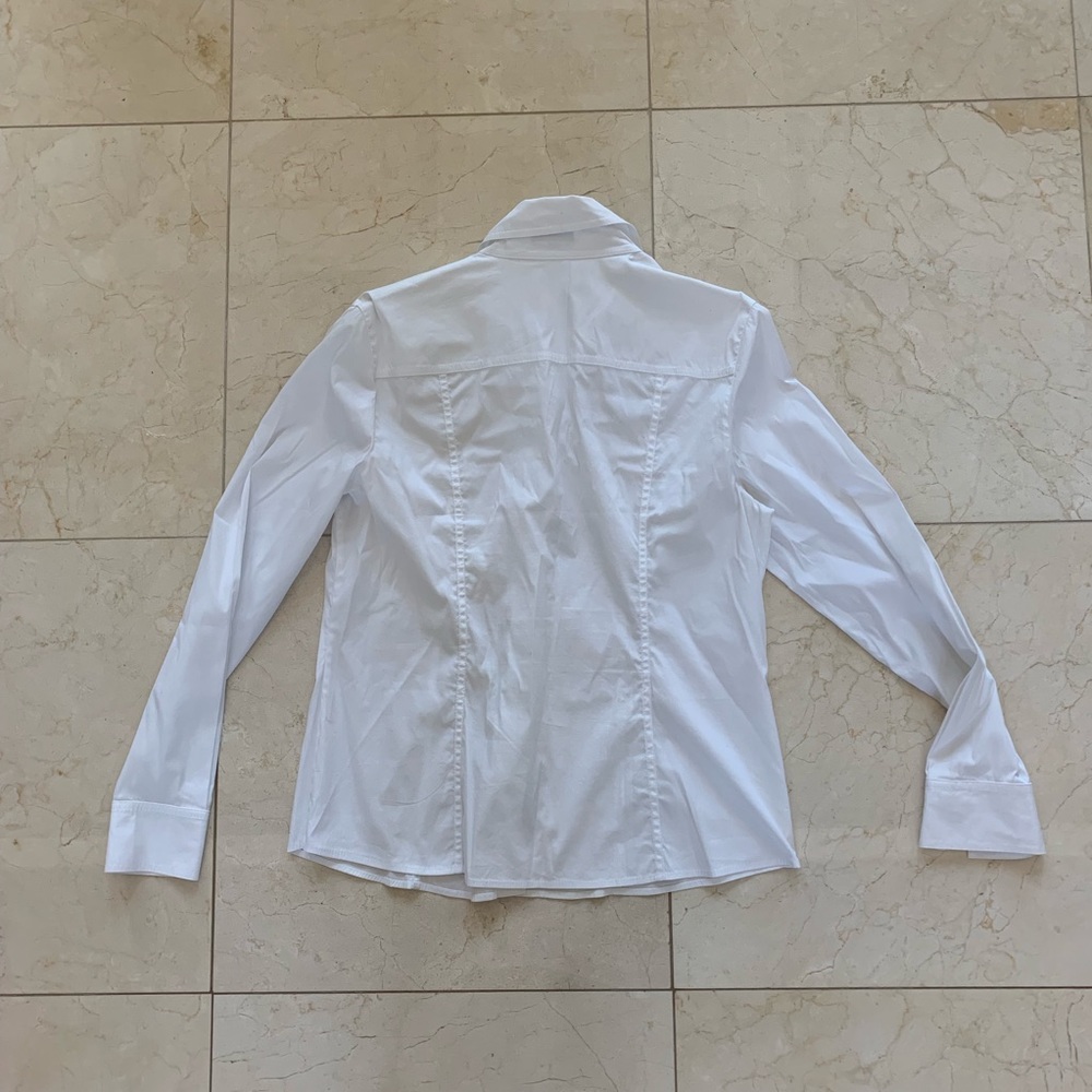 Escada Like New White Button Down With Beads Sz 42 - image 4